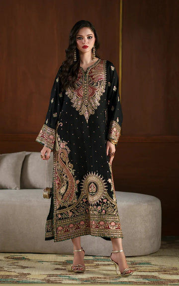 Ethnic Formal Silk Kaftan Collection (Black - ODS 1037)