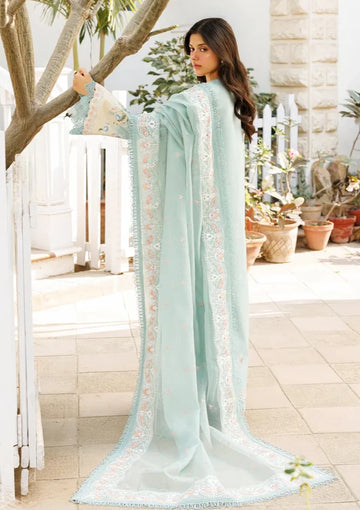 Afrozeh Luxury Lawn – 3-Piece (Sky Blue - ODS 1046)
