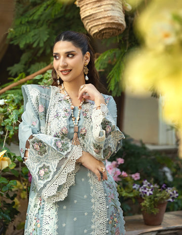 Elaf ODS-1021 B Premium Embroidered Luxury Cotton 3-Piece Unstitched Suit