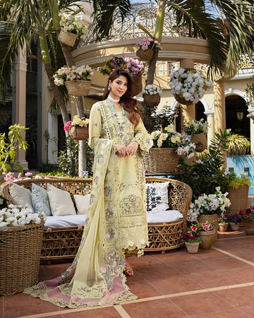 Elaf ODS-1021 A Premium Embroidered Luxury Cotton 3-Piece Unstitched Suit