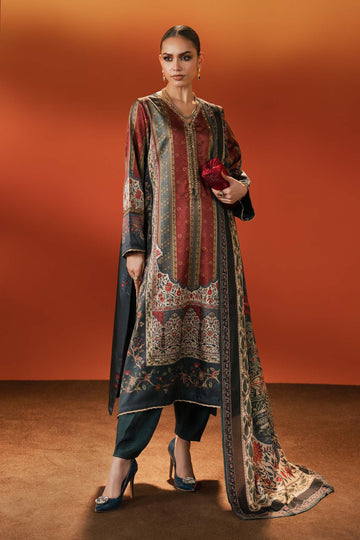 Maria B Regal Lawn – 3-Piece (Maroon - ODS 1053)