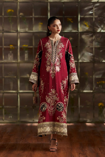 Ethnic Embroidered Silk  – ODS 1062 (Red)