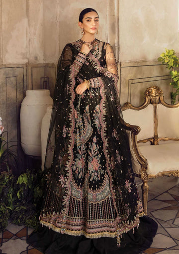 Afrozeh Embroidered  Net Bridal Maxi –(ODS-1040 Midnight Black)