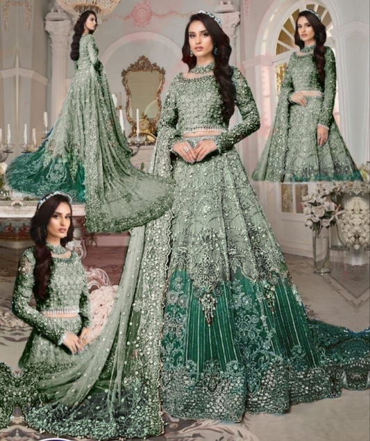 Maria b "Estelle"Bridal Couture Double Shades beautiful party wear Maxy