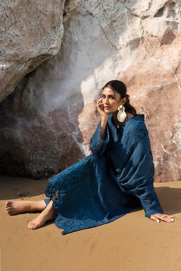 Mahnur ODS-1120 A Luxury Cotton Collection – Zinc Blue (Unstitched 3-Piece)